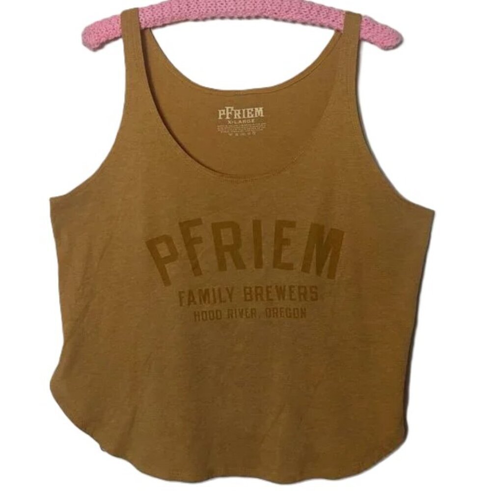 Pfriem Brewery Beer Hood‎ River Oregon Women Tank Top Boxy XL Crop Mustard